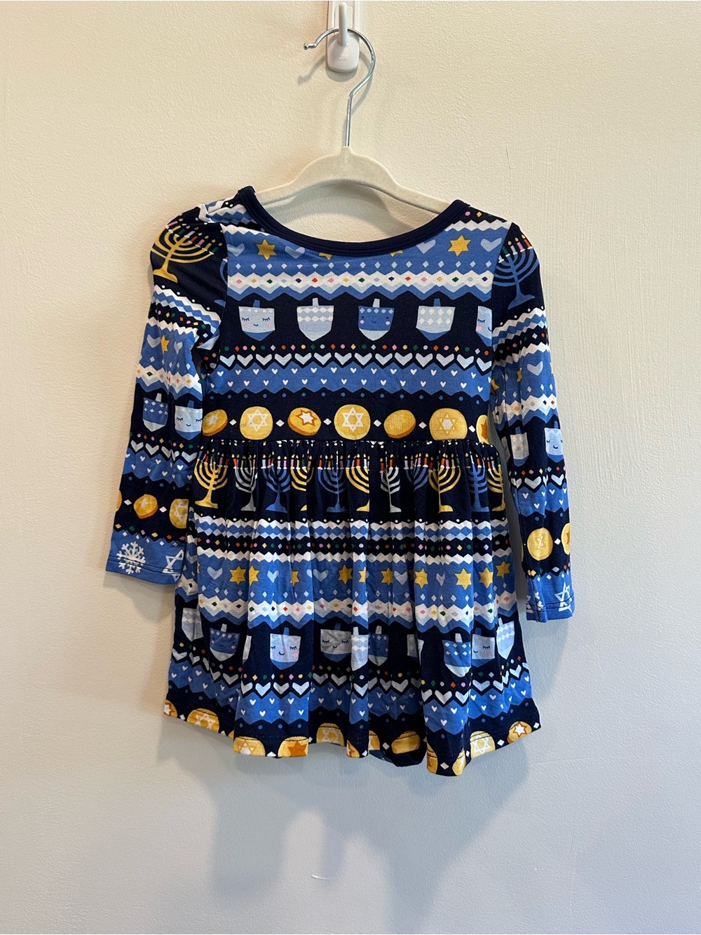 Little Sleepies Fair Isle Hanukkah Skater Dress with Bodysuit 6-12 months NWT